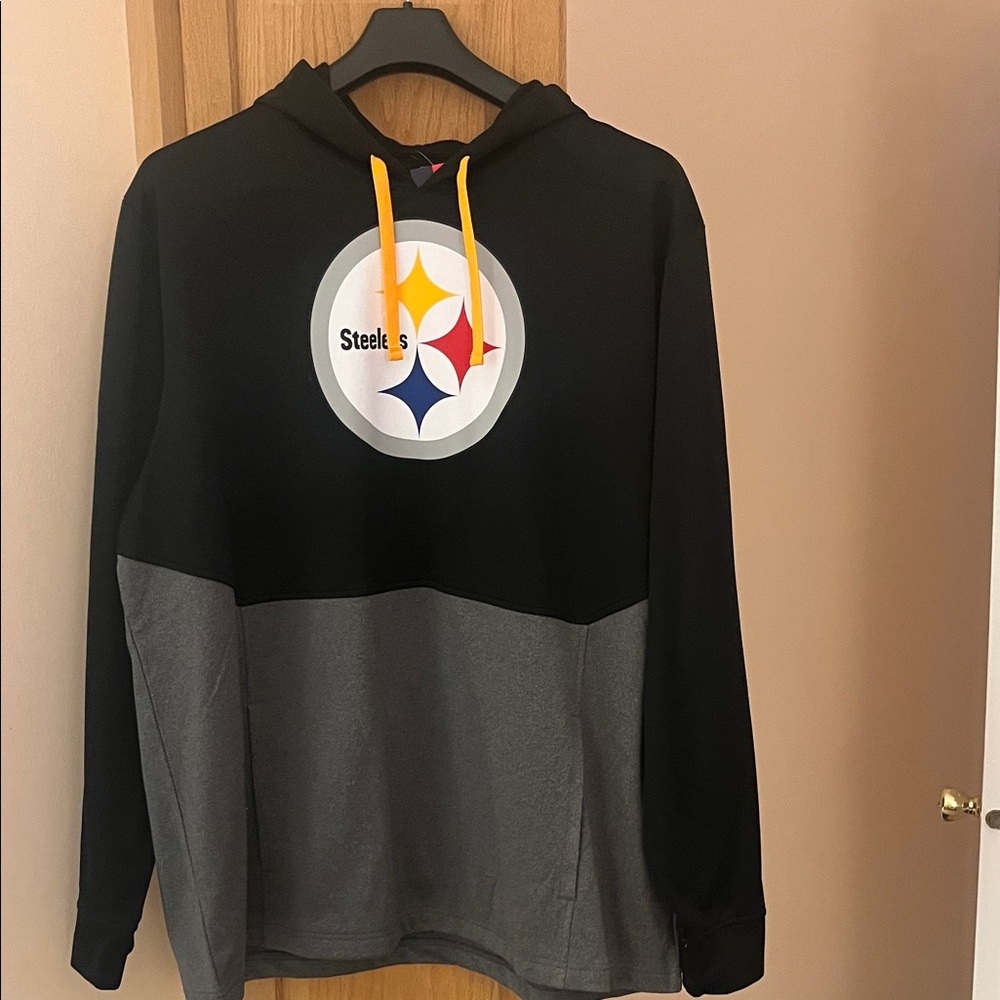 NFL Pittsburgh Steelers Black and Gray Pullover Hoodie